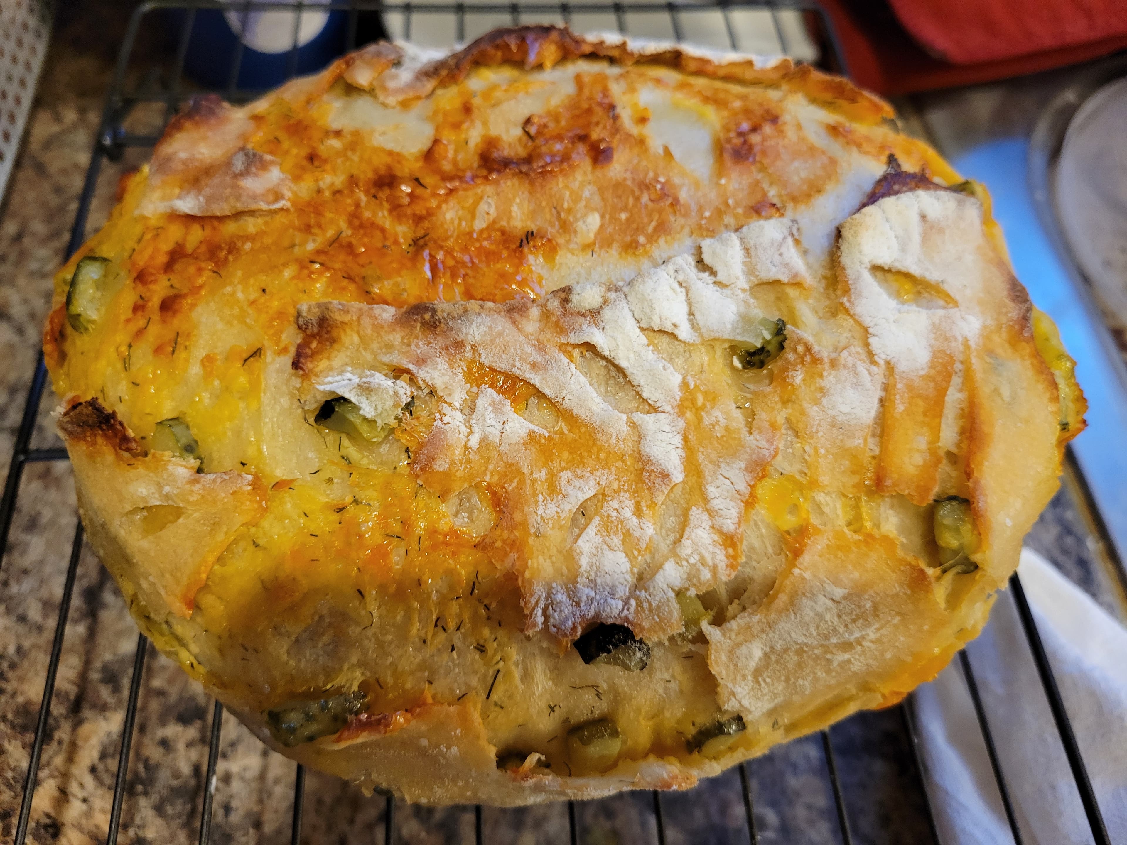 Dill Pickle Gouda Sourdough